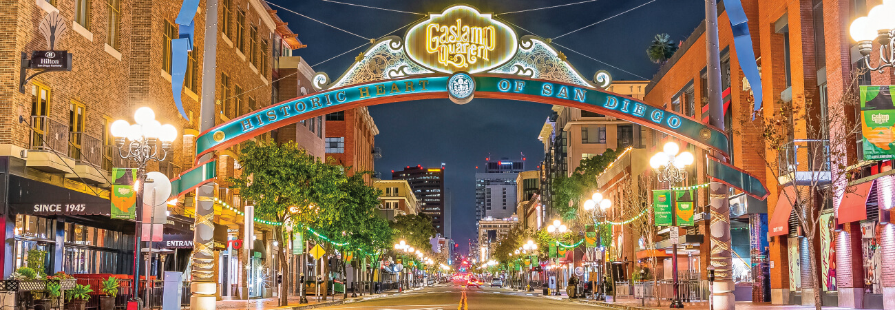 Entrance to Gaslamp Quarter in San Diego, California