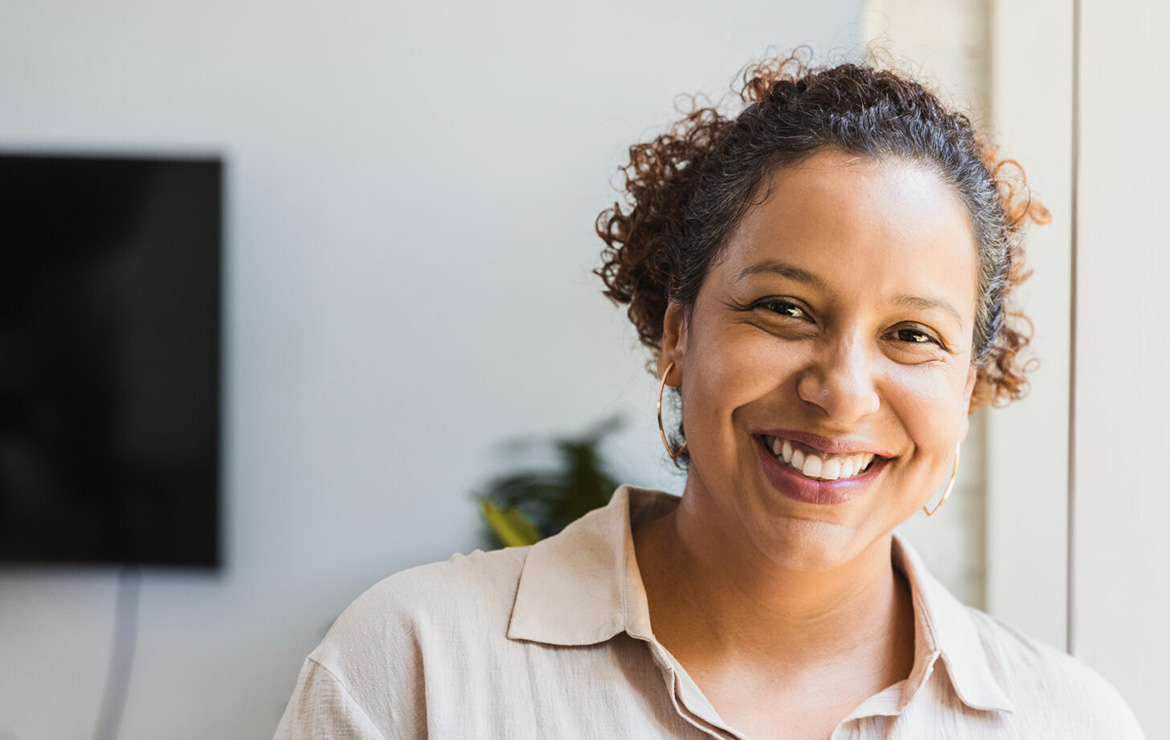 Woman smiling