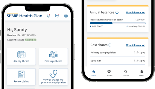 Sharp Health Plan mobile app