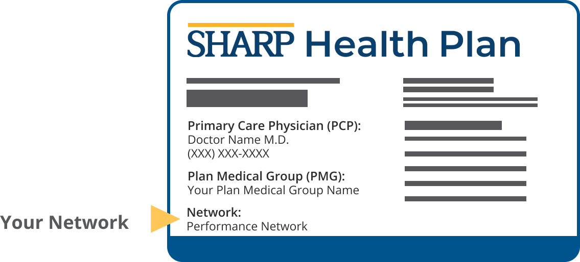 Sharp Health Plan - CalPERS member ID card - Network