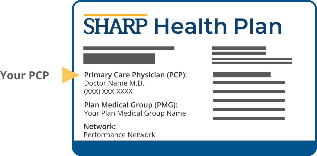 Sharp Health Plan - CalPERS member ID card - PCP