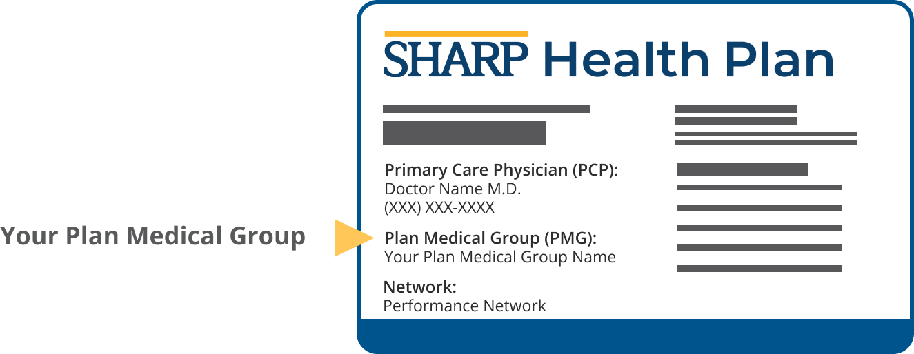 Sharp Health Plan member ID card